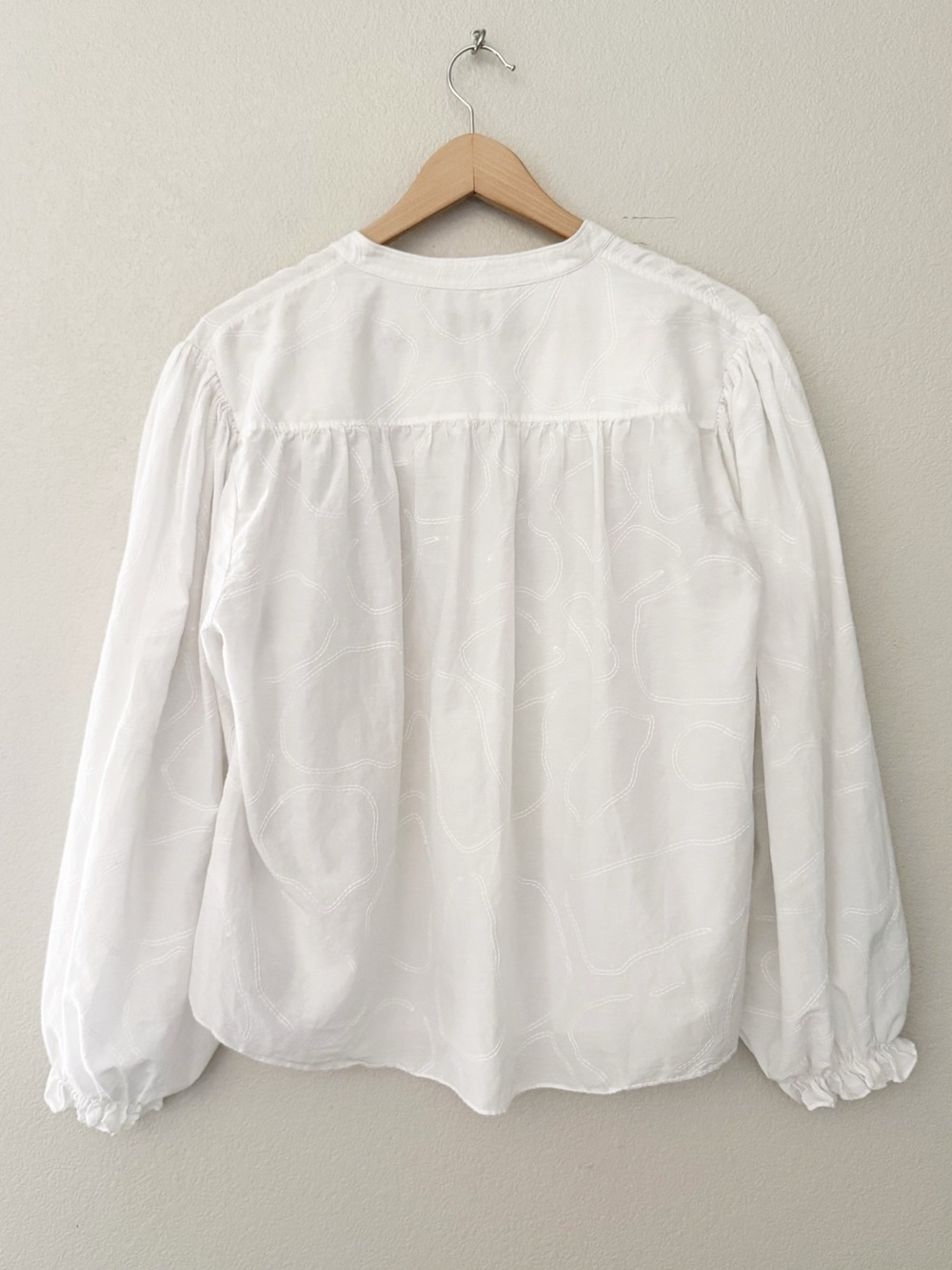 AYR The New Romantic Blouse Top Peasant XL White Boxy Minimalist Cottagecore - Picture 4 of 10